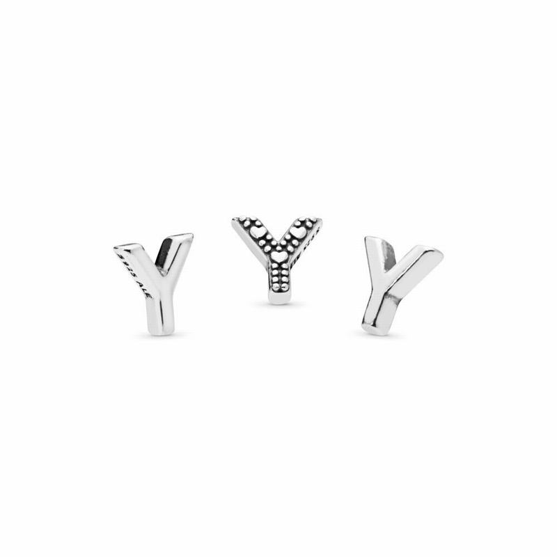 Pandora Letter Y Petite Locket Charm Silver Egypt QK1650982